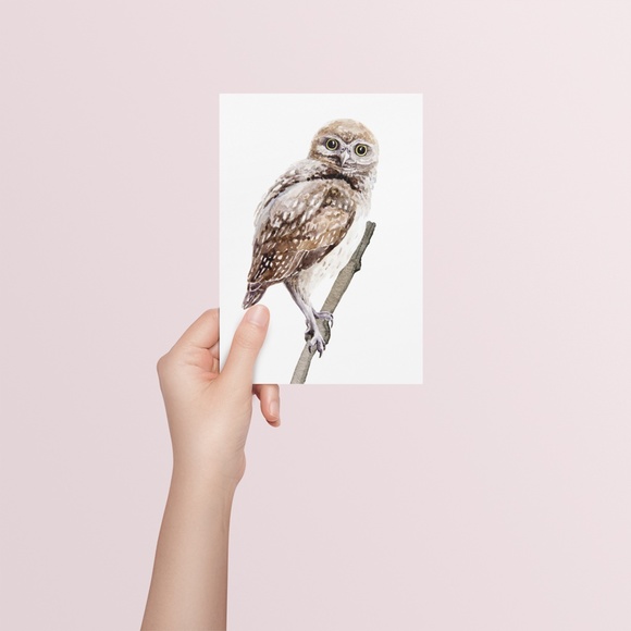 Owl Wall Art Watercolor Illustration Print Poster Card Unframed - Picture 6 of 7
